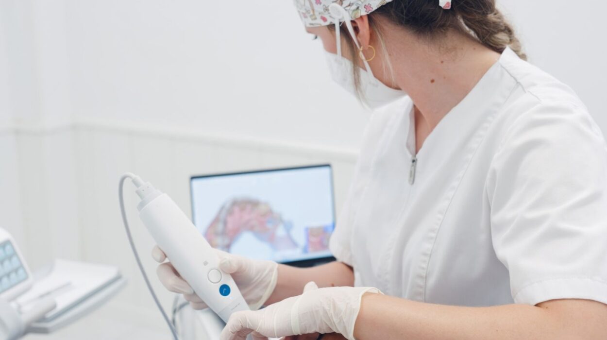 Ortodontide dijital ölçü sistemi kullanılarak ağız içi tarayıcı ile dişlerin üç boyutlu olarak taranması